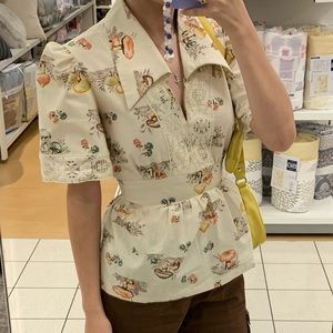 1970s vintage handmade mushroom blouse